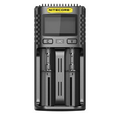 Nitecore UM2 USB 듀얼 슬롯 QC 충전기 지능형 회로 글로벌 보험 리튬 이온 AA 18650 20700 26500 26650 충, 01 UM2 with USB