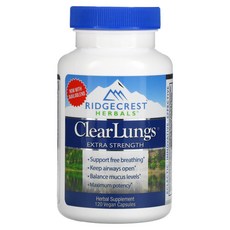 릿지 크러스트 허벌 RidgeCrest Herbals ClearLungs 엑스트라 스트렝스 베지 캡슐 120정