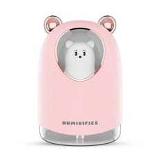 귀여운 애완 동물 곰 가습기 USB 미니 자동차 공기 청정기 가정용 소형 수화 창의적인 데스크탑 신제품, 3) Pink