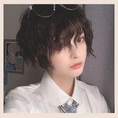 BLAVALLEY 남자가발 멋진 짧은 생머리 패션 통가발G10, 사진색