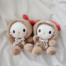  [당일발송] 곰돌이 모자를 쓴 고양이 키링 가방고리 인형  상품 이미지