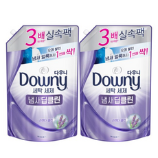 다우니 세탁 냄새딥클린 라벤더클린 액상세제 리필, 1L, 2개