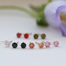 유색큐빅귀걸이