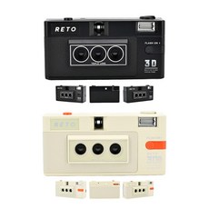 레토 3D 필름 카메라 35mm 레트로 에디션 RETO 입문용 빈티지 감성 토이, 블랙, 1개