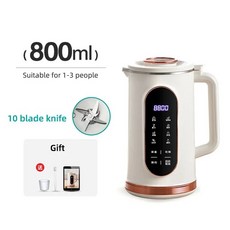  에버홈 온더온 오쿠 가정용 죽 두유 제조기 전기 메이커 1.5L 미니 착즙기 믹서기 기계 벽 브레이킹 10 잎 블레이드 주방 가전 220V, [03] UK, [01] 800ml 