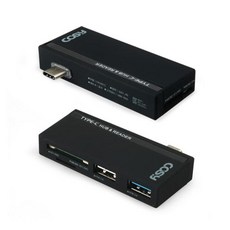 코시 타입C OTG 허브 카드리더 콤보 CR3201C, CR 3201C, black, 1개