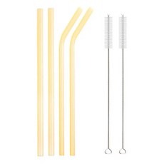 유리 빨대 친환경 음료 칵테일 스무디 밀크셰이크 멀티 컬러, 20.4pcs Gold Mixed, 1개