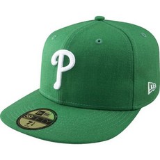 뉴에라 New Era MLB 필라델피아 필리스 켈리 화이트 59FIFTY 피티드 캡, 7 3/4 - 뉴에라군모