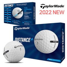 테일러메이드코리아 2022 디스턴스 플러스 골프공 화이트 2피스 골프볼 DISTANCE PLUS + GOLF BALLS, 화이트-1더즌 12개 - 테일러메이드디스턴스