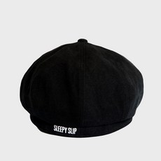 슬리피슬립 [unisex]SIGNATURE BLACK NEWSBOY CAP - 슬리피슬립모자