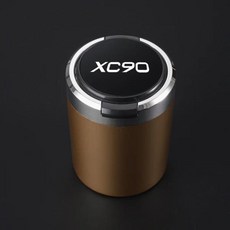 차량용 재떨이 LED 조명이 달린 휴대용 자동차 재떨이 분리형 자동차 재떨이 볼보 xc90 용 로고 액세서리, 08 YELLOW, 1개