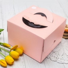4431. 핑크 파스텔 원형 케익상자 높이 15cm - 1호 (1개)