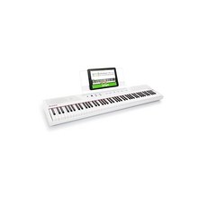 Alesis 전자 피아노 88 건반 초보자용 전자 피아노 스피커 탑재 악보대 포함 전지 구동 풀 사이즈 세미웨이트 건반 온라인 레슨 수강 가능 Recital 화이트