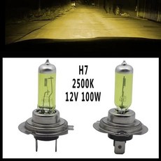 제논 할로겐 자동차 헤드라이트 안개 석영 유리 2500W 램프 전구 노란색 H7 12V 100W 2 개, 2개