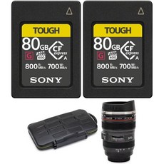 소니 80GB CFexpress A타입 터프 시리즈(2팩) 번들 투박한 메모리 수납 케이스 카메라 렌즈 머그 (4개)