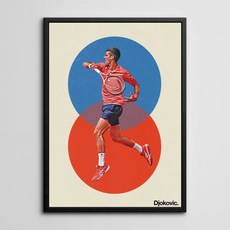 노박 조코비치 그림 사진 액자 포스터 프레임 테니스 코트 학원 매장 인테리어 장식품, 8, 50x70, 화이트