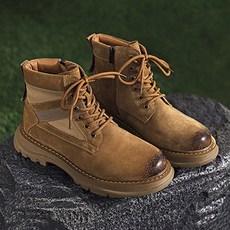 (보이앤맨) 남자 소가죽 워커 지퍼 부츠 남성 사막화 캐주얼화 슈즈 (사이즈 245/250/255/260/265/270/275)
