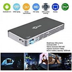 미니 피코 프로젝터 HD DLP 프로젝터 hdmi 1080p 휴대용 WiFi 무선 블루투스 홈 시어터 프로젝터 스마트 폰 iPhone Andriod T, 단일옵션