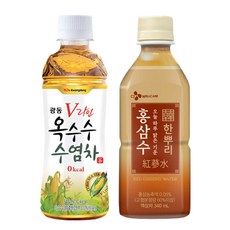 광동 옥수수수염차 340ml 20페트 + CJ 한뿌리 홍삼수 340ml 20페트 총 40페트, 40개, 40개