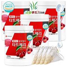 몽모랑시 타트체리 100% 식약처 인증 안토시아닌 멜라토닌 퀘르세틴 시아니딘 피오니딘 캠프페롤 이소람네틴 비타민 12종 몽모랑시타트체리 주스분말 + 슈퍼푸드.com 연자육 티백