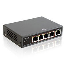 NEXT POE6005F 10 100 1000M 5포트 Extender POE스위치 UTP 최대200m POE+ 802.3at af POE 거리연장 65W 스위칭허브