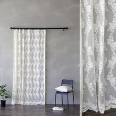 파라다이스홈 앤틱 로즈 레이스 커튼 카스테라옐로우, 수입씽/L(550x230cm)