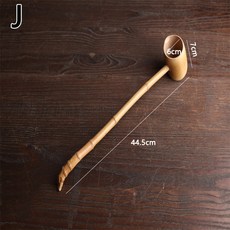 천연 대나무 긴 손잡이 티 스푼 멀티 스타일 빈티지 분배 스쿱 테이크 와인 주류 티웨어 액세서리, [02] J, 1개