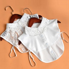 노나스 레이어드 페이크 카라 레이스 셔츠 넥 케이프 1+1