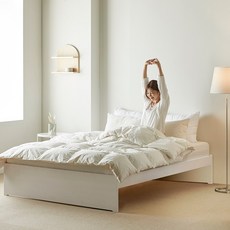 로그하우스 데이지 헤드리스 핀란드 원목 침대프레임 퀸 Q, 프레임만, 그레이