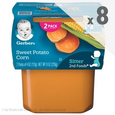 거버 2단계 옥수수 고구마 퓨레 이유식 226g x8팩 2nd Foods Baby Food Sweet Potato Corn, 1p, 옥수수+고구마 혼합맛