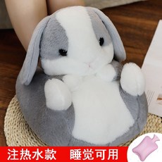 수족냉증 풋워머 usb 온열 슬리퍼 사무실 풋워머 발열 겨울 선물, free, 회색토끼+찜질팩