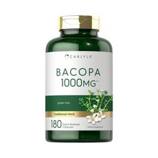 Carlyle Bacopa Monnieri Capsules | 1000 mg | 180 Capsules | Gluten Free Supplement, 1개,