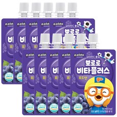 팔도 뽀로로 비타플러스 음료, 포도맛, 100ml, 10개