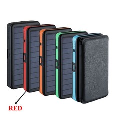 태양광 배터리 충전기 외부 보조배터리 2USB 태양 고속 충전 충전기 전지 지원 출력 패널 배터리 장치 휴대폰용 접이식 다중, Red, 한개옵션1