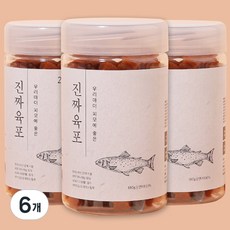 진짜육포 강아지 간식 져키 180g, 연어, 6개 - 진짜육포