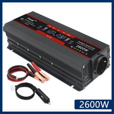 전력 인버터 LCD 디스플레이 1500W DC 12V-AC 220V 솔라 2 USB 자동차 변압기 변환 EU 소켓 수정 사인파, [01] 12V 220V 1500W, 01 12V 220V 1500W