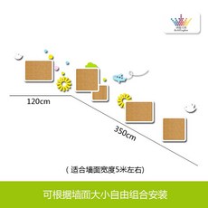 복도 계단 통로 유치원 장식 교실 벽 환경 레이아웃 영역 코너, 4.스퀘어코르크콤보2(타이틀미포함)