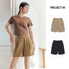 프로젝트엠 여성 TR 스판 투턱 숏 팬츠 EPE2PH2300 385423