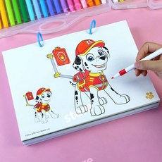 퍼피구조대 색칠북 색칠공부 그림책 스케치북 어린이 마크 펜 색칠하기, 01.퍼피구조대컬러링북 (48그림 A4펜없음)