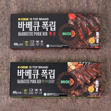 [케이쿡] 바베큐폭립 400g × 1팩 + 매콤폭립 400g × 1팩, 상세 설명 참조, 2개