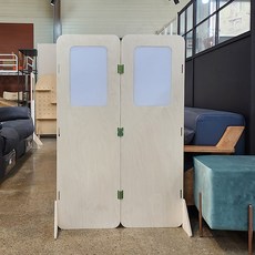 GOYA 미나 400 2단 자작나무 원목 파티션 사무실 인테리어 칸막이 공간분리가벽, 미나4002단(화이트)