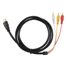 HDMI to RCA 케이블 1080P HDMI Male to 3 RCA S-Video AV 오디오 케이블 코드 어댑터(TV HDTV DVD용), 검은색, 1개 - novastartb40hdmi