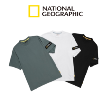 내셔널지오그래픽 세미 오버핏 와펜 로고 심플 여름 반팔 티셔츠 남녀공용
