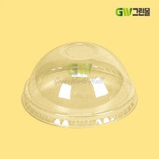 [그린몰]종이컵 뚜껑 90파이 돔형(타공) 아이스전용 투명 1000개 12 16온스 공용 HC, 돔형