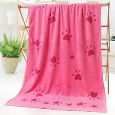 만화 애완 동물 강아지 고양이 초극세 섬유 목욕 수건 빠른 건조, 3.rose1, A.140x70CM, 1개