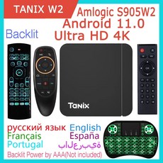  TANIX 스마트 TV 박스 쿼드 코어 안드로이드 110 4K HDR 24G 5G 듀얼 와이파이 LAN RJ45 RAM 2G 4GB ROM 16GB 32GB 64GB W2 Amlo, 20)영국 플러그  4G 32G 