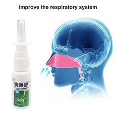 비염 축농증 알레르기 ZB 비강 스프레이 만성 부비동염 중국 전통 의료 허브 치료 코 케어 20ml, 1개