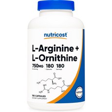뉴트리코스트 L-아르기닌 + L-오르니틴 750mg 180캡슐 3팩, 180정, 3개