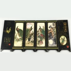 2020 새로운 중국 옻칠 도자기 오래 된 손 그림 수집품 공작 스크린 룸 디바이더 접는 화면 장식 선물|스크린 & 룸 디바이버|, 1개, 단일