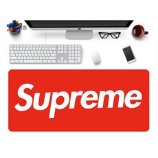 40x90cm Supreme 슈프림 키보드 마우스 대형 장패드, 1개, 레드